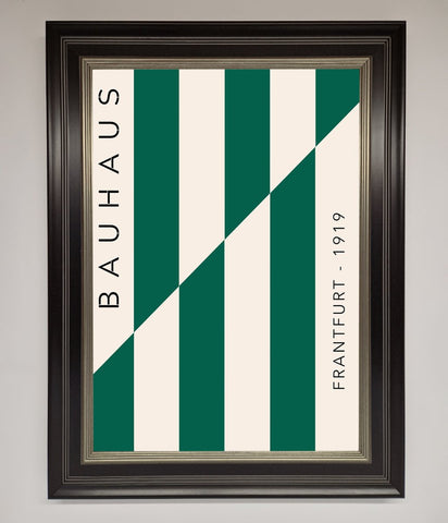 Bauhaus Green And White Framed Print
