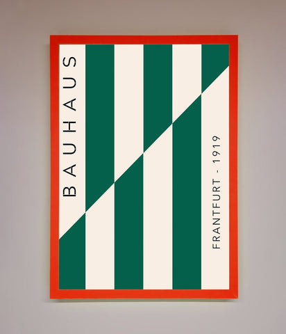 Bauhaus Green And White Framed Print