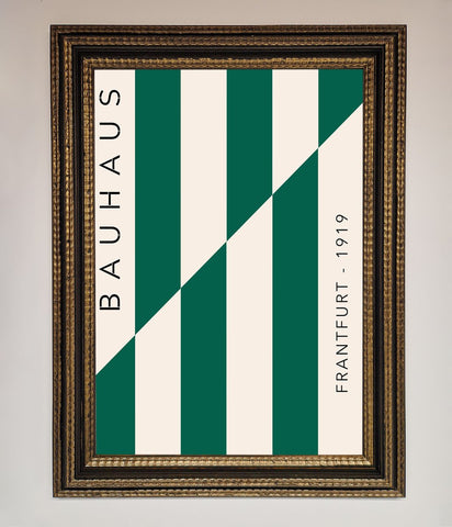 Bauhaus Green And White Framed Print