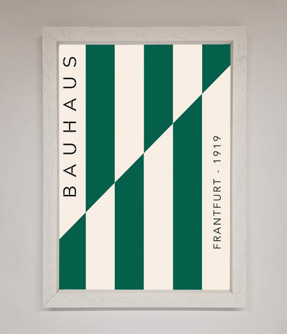 Bauhaus Green And White Framed Print