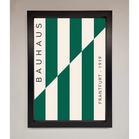Bauhaus Green And White Framed Print - A3 (29.7 x 42 cm) / Black - Framed Print