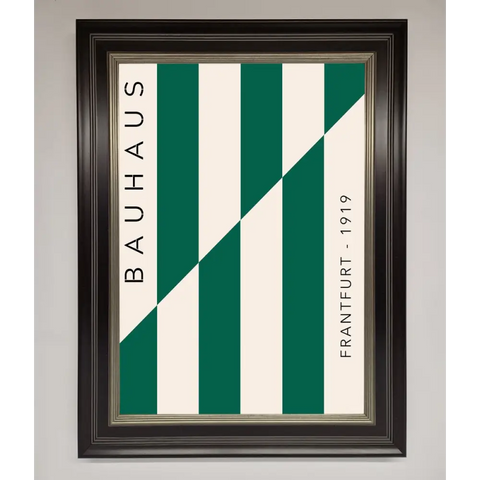 Bauhaus Green And White Framed Print - A3 (29.7 x 42 cm) / Black Silver - Framed Print