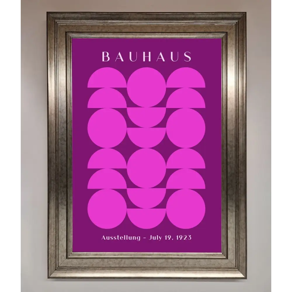 Bauhaus Pink And Purple Abstract Framed Print - A3 (29.7 x 42 cm) / Silver - Framed Print