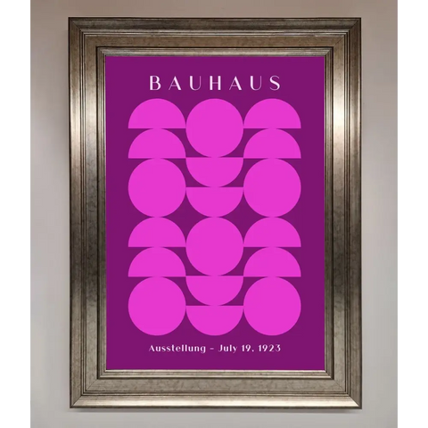 Bauhaus Pink And Purple Abstract Framed Print - A3 (29.7 x 42 cm) / Silver - Framed Print