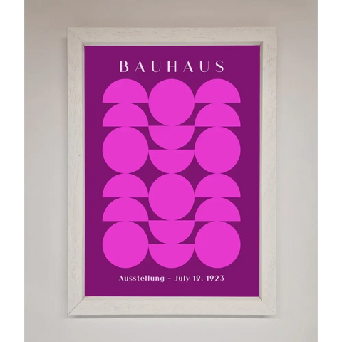 Bauhaus Pink And Purple Abstract Framed Print - A3 (29.7 x 42 cm) / White - Framed Print