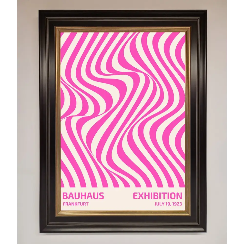 Bauhaus Pink Expedition Framed Wall Art - A3 (29.7 x 42 cm) / Black Gold - Framed Print