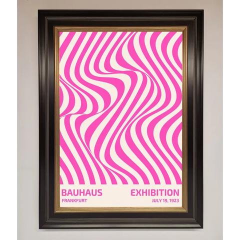 Bauhaus Pink Expedition Framed Wall Art - A3 (29.7 x 42 cm) / Black Gold - Framed Print