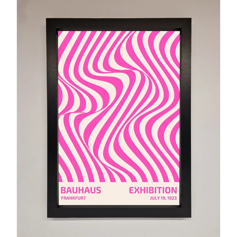 Bauhaus Pink Expedition Framed Wall Art - A3 (29.7 x 42 cm) / Black - Framed Print