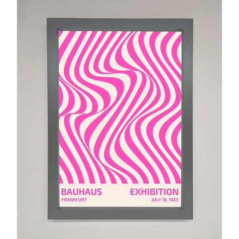 Bauhaus Pink Expedition Framed Wall Art - A3 (29.7 x 42 cm) / Dark Grey - Framed Print