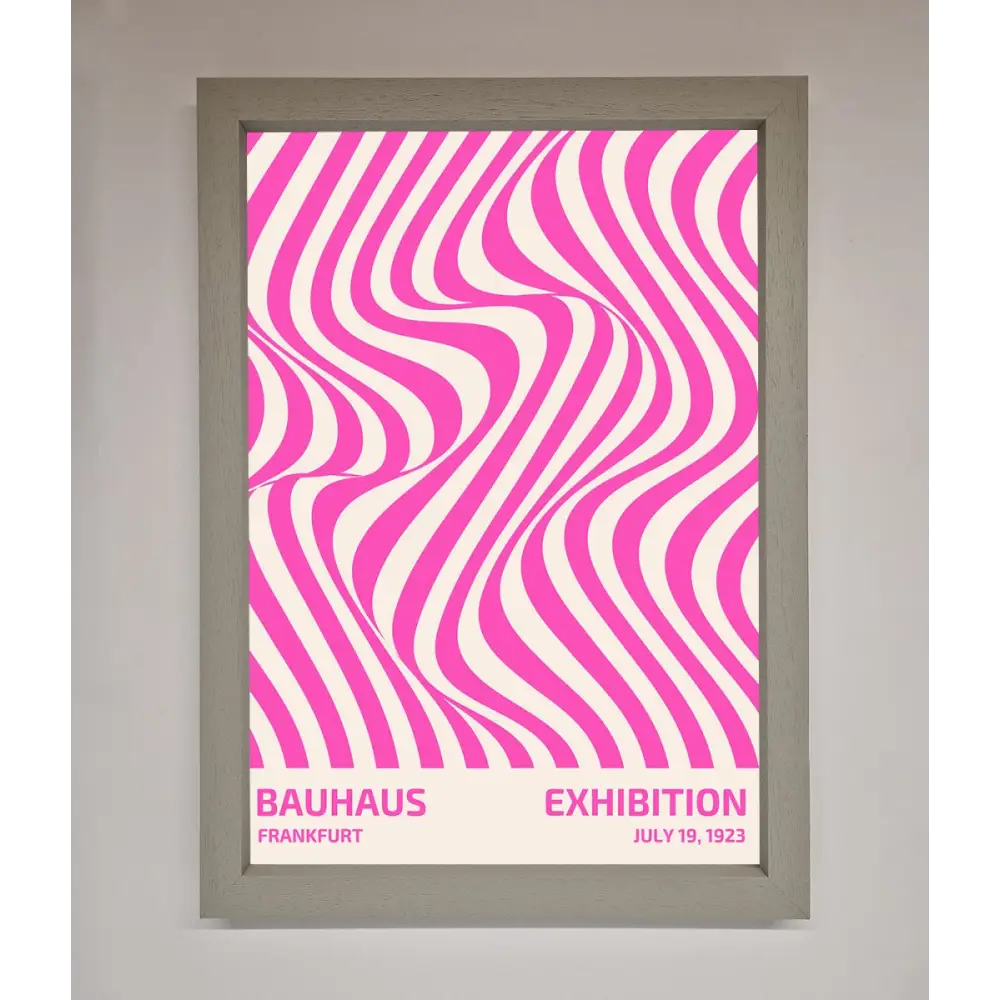 Bauhaus Pink Expedition Framed Wall Art - A3 (29.7 x 42 cm) / Grey - Framed Print