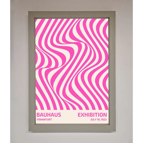 Bauhaus Pink Expedition Framed Wall Art - A3 (29.7 x 42 cm) / Grey - Framed Print