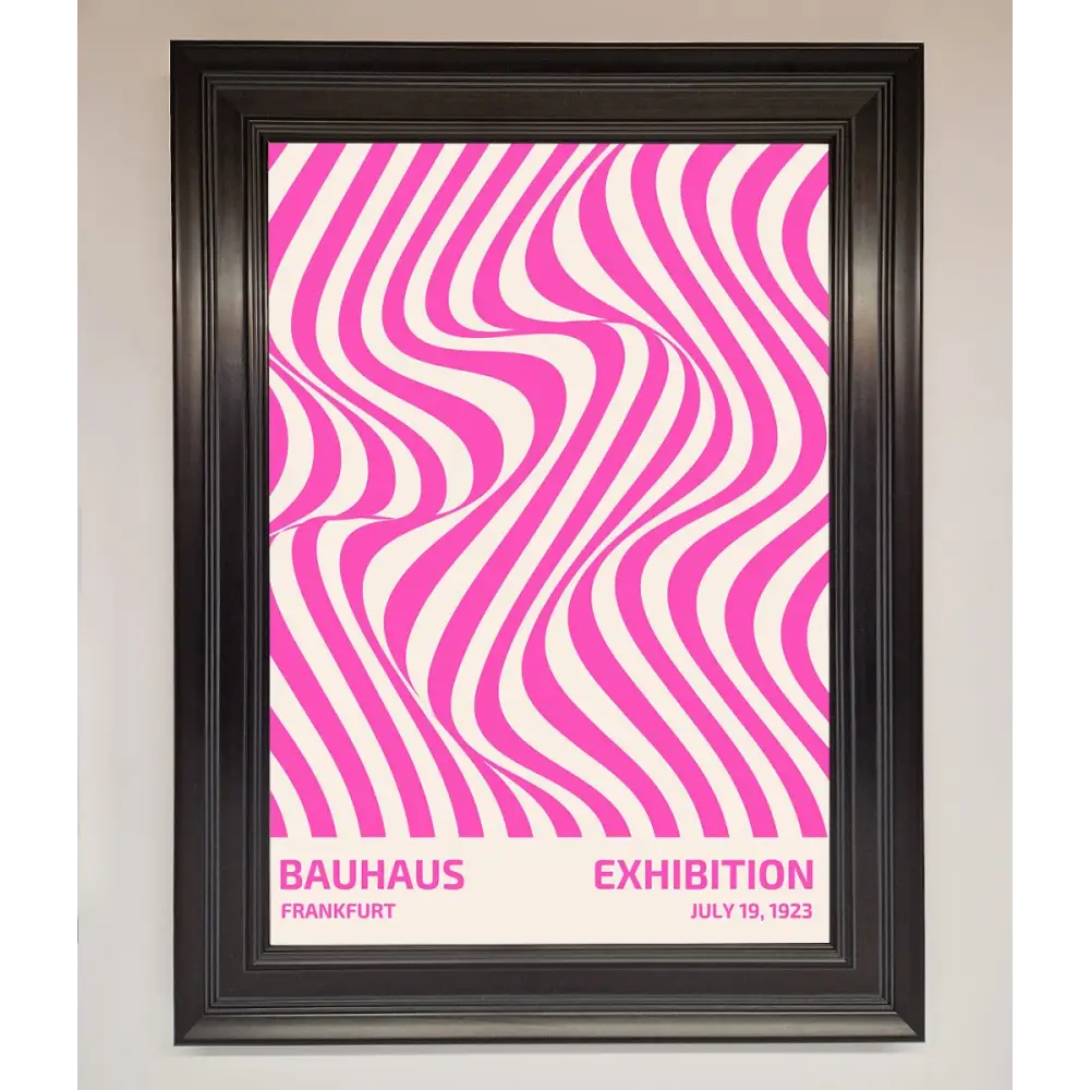 Bauhaus Pink Expedition Framed Wall Art - A3 (29.7 x 42 cm) / Matt Black - Framed Print
