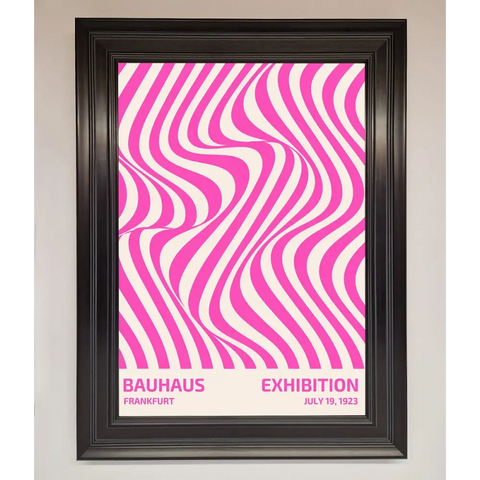 Bauhaus Pink Expedition Framed Wall Art - A3 (29.7 x 42 cm) / Matt Black - Framed Print