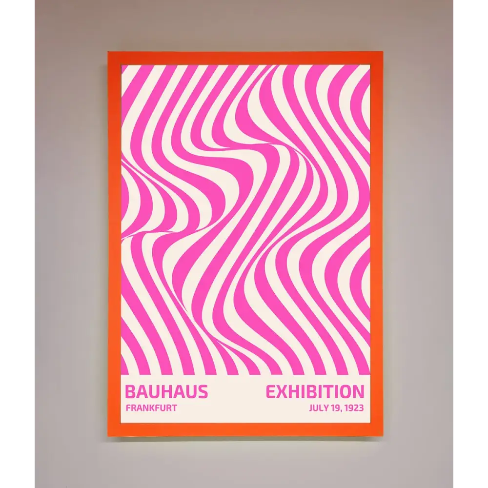 Bauhaus Pink Expedition Framed Wall Art - A3 (29.7 x 42 cm) / Neon Orange - Framed Print