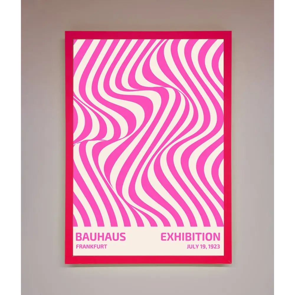 Bauhaus Pink Expedition Framed Wall Art - A3 (29.7 x 42 cm) / Neon Pink - Framed Print
