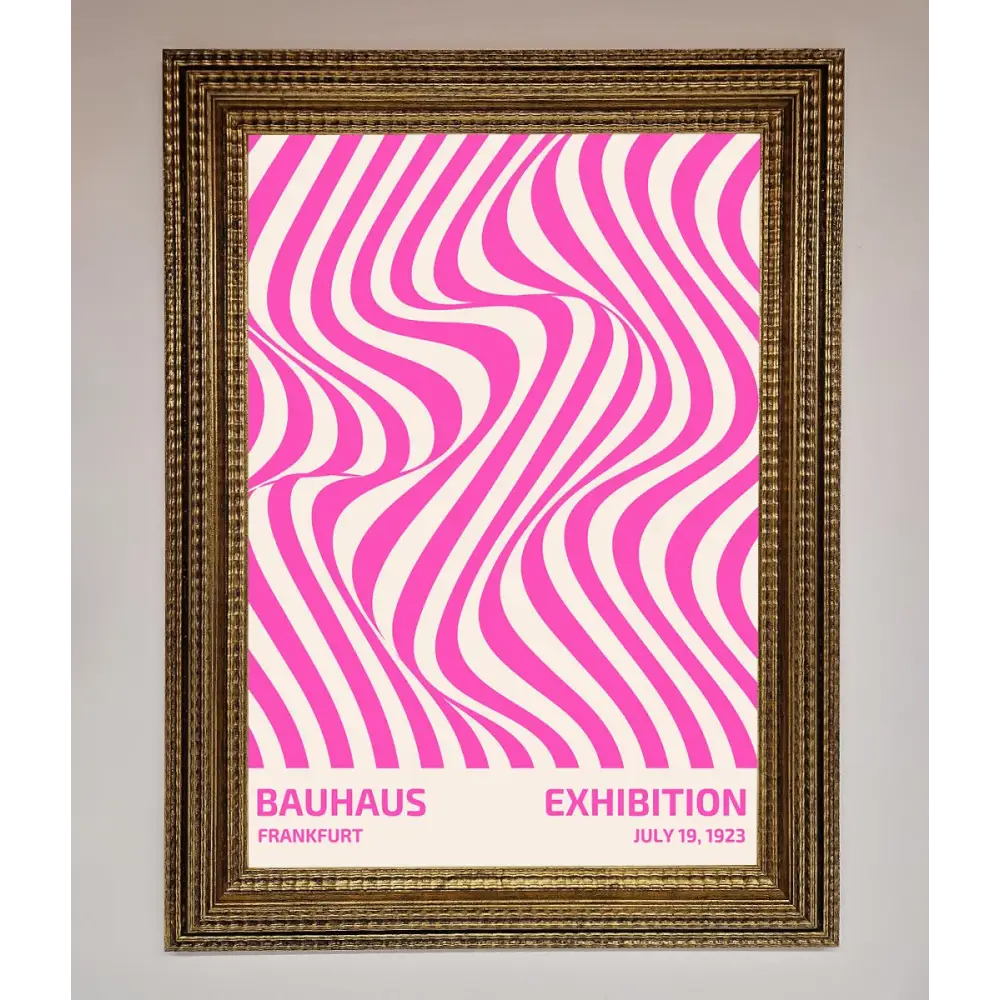 Bauhaus Pink Expedition Framed Wall Art - A3 (29.7 x 42 cm) / Ornate Gold - Framed Print