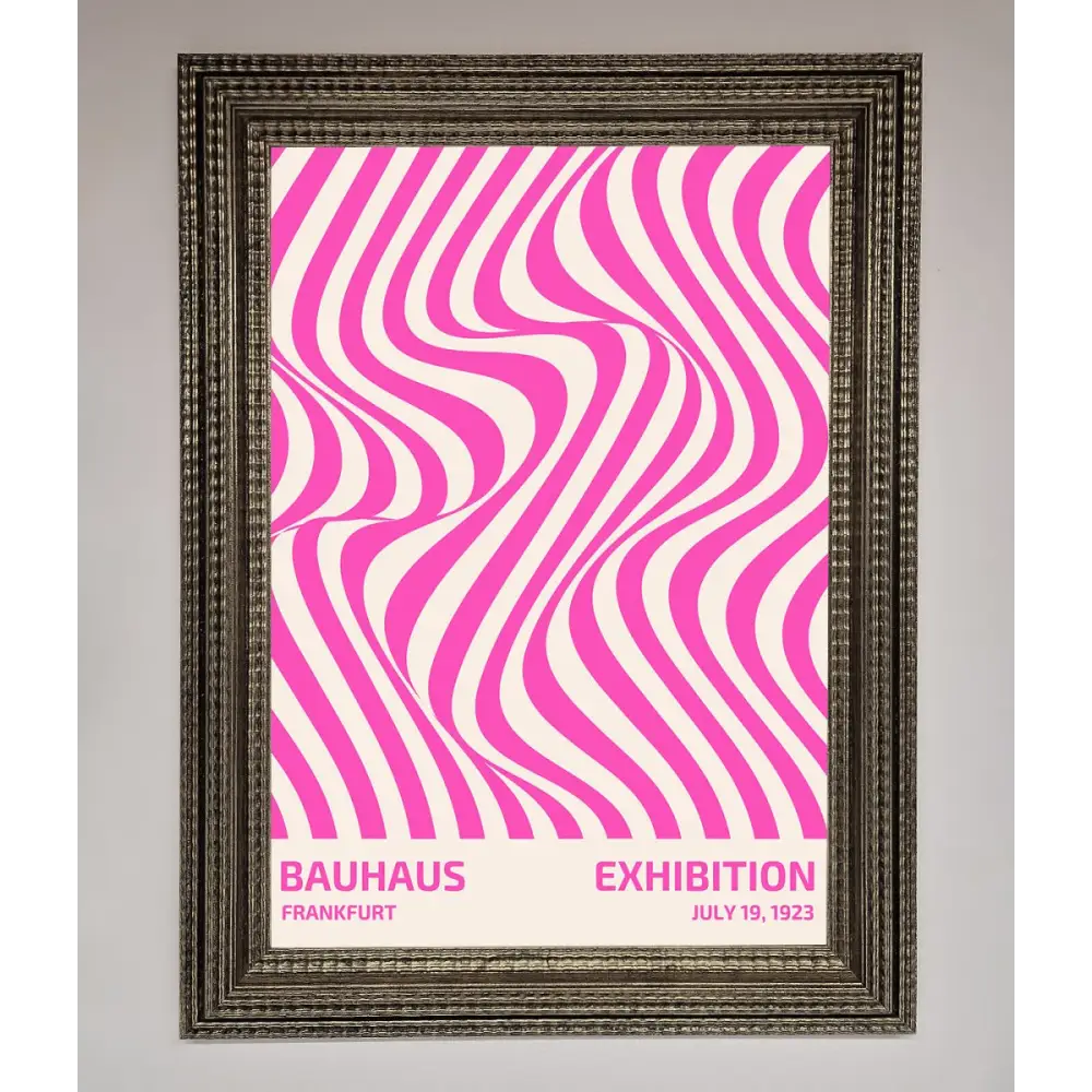 Bauhaus Pink Expedition Framed Wall Art - A3 (29.7 x 42 cm) / Ornate Silver - Framed Print