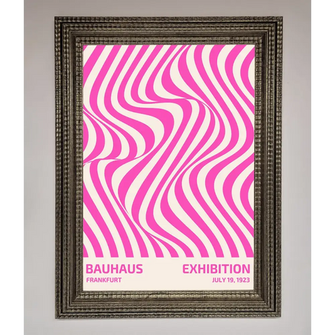 Bauhaus Pink Expedition Framed Wall Art - A3 (29.7 x 42 cm) / Ornate Silver - Framed Print