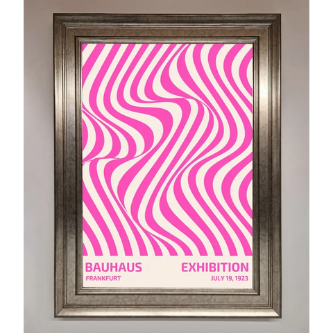 Bauhaus Pink Expedition Framed Wall Art - A3 (29.7 x 42 cm) / Silver - Framed Print