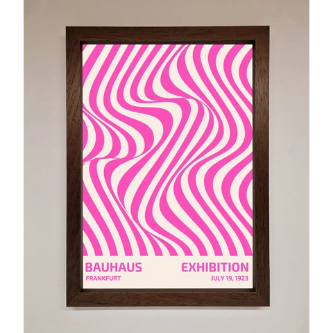 Bauhaus Pink Expedition Framed Wall Art - A3 (29.7 x 42 cm) / Walnut - Framed Print