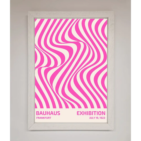 Bauhaus Pink Expedition Framed Wall Art - A3 (29.7 x 42 cm) / White - Framed Print