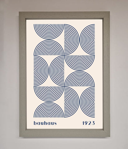 Bauhaus Print 1923 Navy Abstract Framed Poster