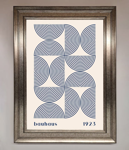 Bauhaus Print 1923 Navy Abstract Framed Poster