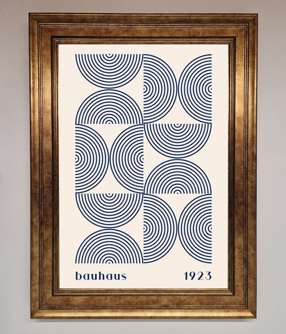 Bauhaus Print 1923 Navy Abstract Framed Poster