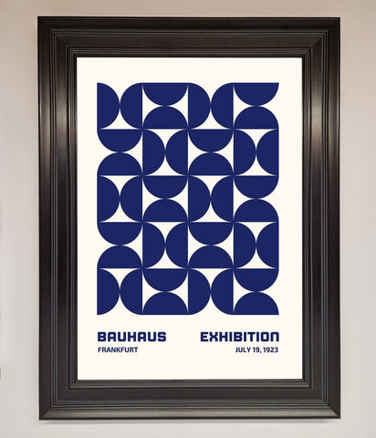 Bauhaus Print July 1923 Navy Blue Abstract Framed Wall Art