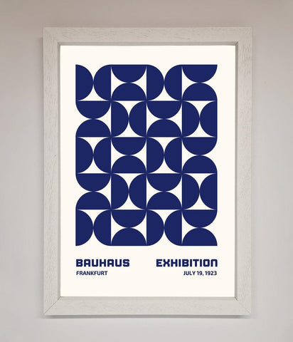 Bauhaus Print July 1923 Navy Blue Abstract Framed Wall Art