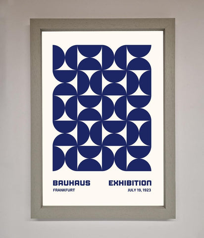 Bauhaus Print July 1923 Navy Blue Abstract Framed Wall Art