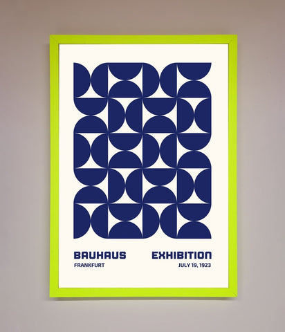 Bauhaus Print July 1923 Navy Blue Abstract Framed Wall Art