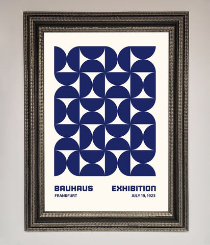 Bauhaus Print July 1923 Navy Blue Abstract Framed Wall Art
