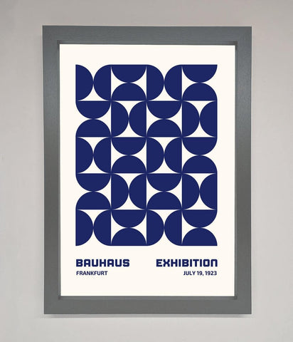 Bauhaus Print July 1923 Navy Blue Abstract Framed Wall Art