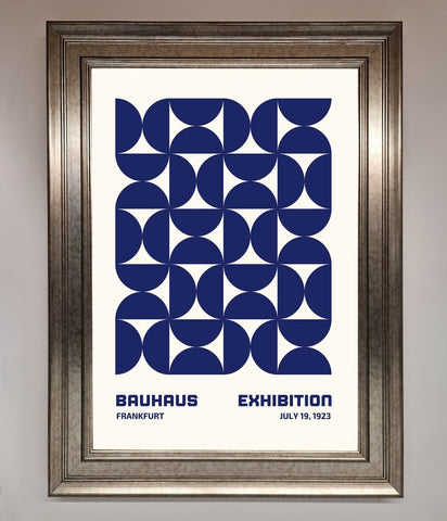 Bauhaus Print July 1923 Navy Blue Abstract Framed Wall Art