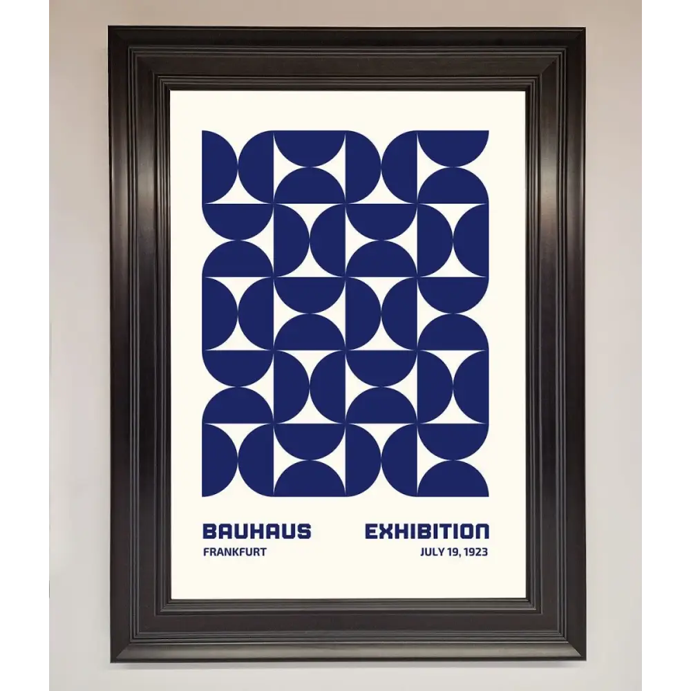 Bauhaus Print July 1923 Navy Blue Abstract Framed Wall Art - A1 (59.4 x 84.1 cm) / Matt Black - Framed Print