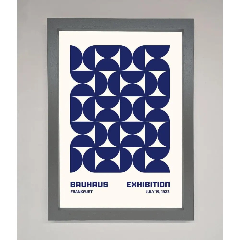 Bauhaus Print July 1923 Navy Blue Abstract Framed Wall Art - A3 (29.7 x 42 cm) / Dark Grey - Framed Print