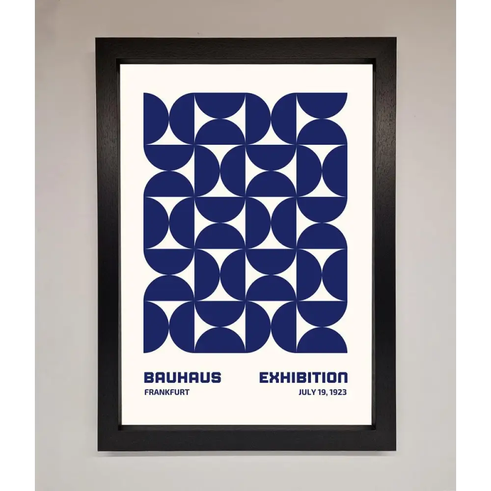 Bauhaus Print July 1923 Navy Blue Abstract Framed Wall Art - A3 (29.7 x 42 cm) / Black - Framed Print