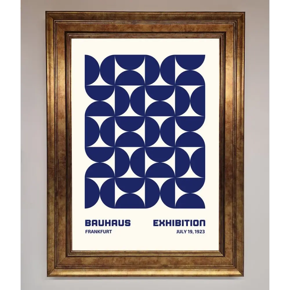 Bauhaus Print July 1923 Navy Blue Abstract Framed Wall Art - B0 (100 x 141 cm) / Bronze - Framed Print