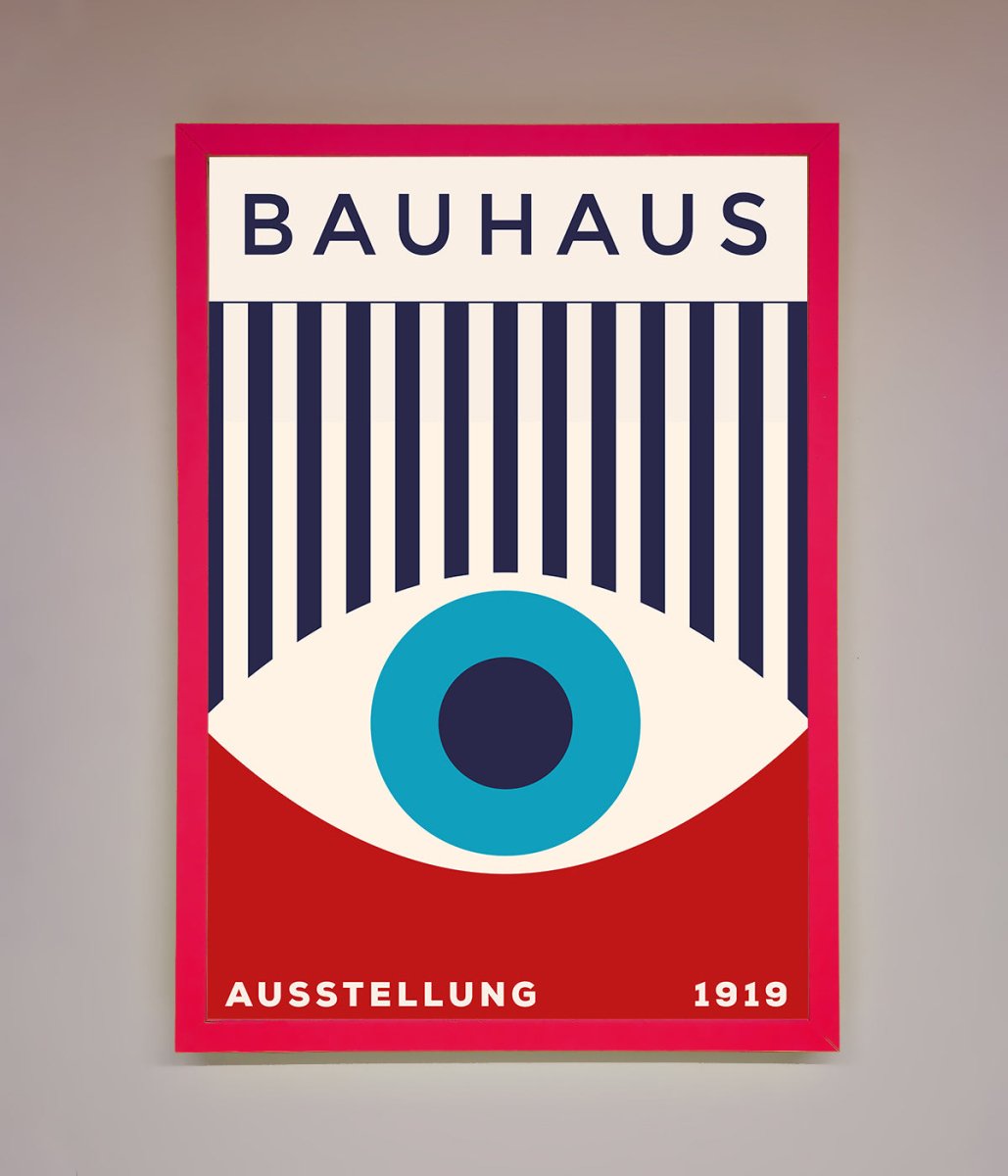 Bauhaus Red And Blue Eye Framed Wall Art