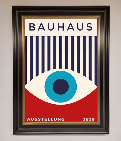 Bauhaus Red And Blue Eye Framed Wall Art
