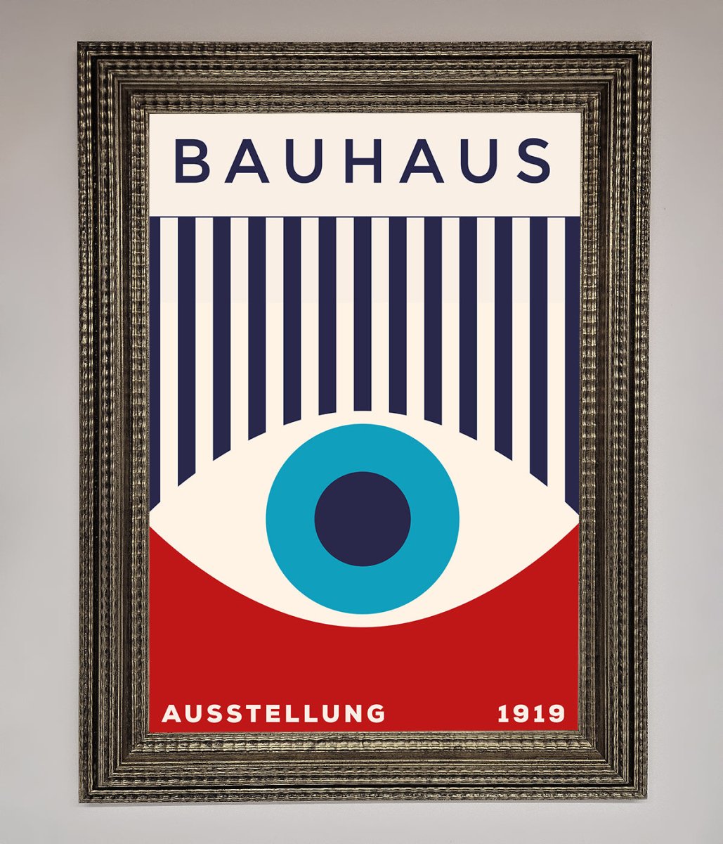 Bauhaus Red And Blue Eye Framed Wall Art