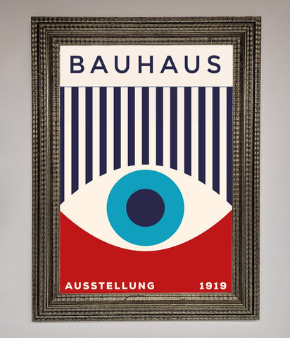 Bauhaus Red And Blue Eye Framed Wall Art
