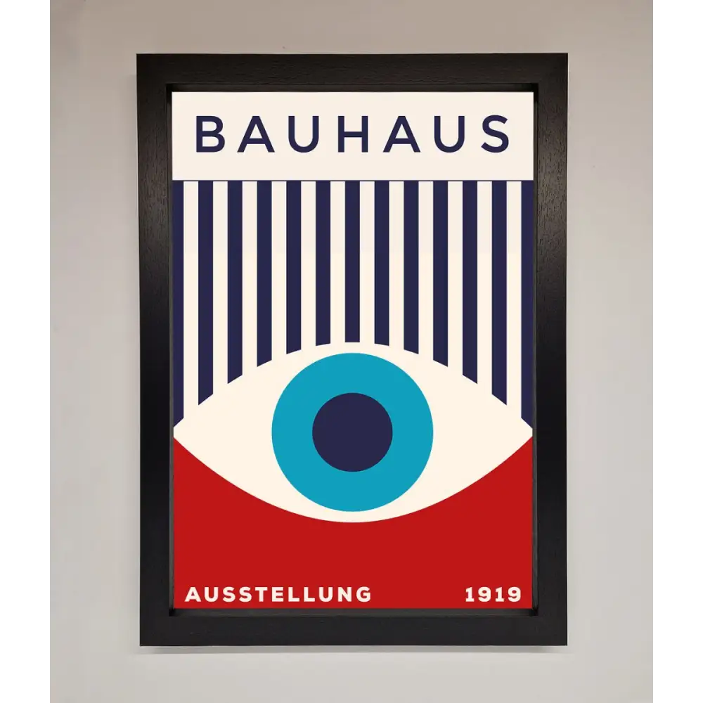Bauhaus Red And Blue Eye Framed Wall Art - A3 (29.7 x 42 cm) / Black - Framed Print