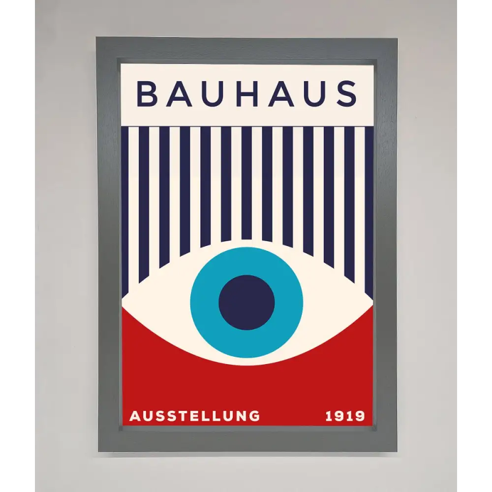 Bauhaus Red And Blue Eye Framed Wall Art - A3 (29.7 x 42 cm) / Dark Grey - Framed Print