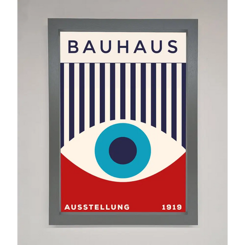 Bauhaus Red And Blue Eye Framed Wall Art - A3 (29.7 x 42 cm) / Dark Grey - Framed Print