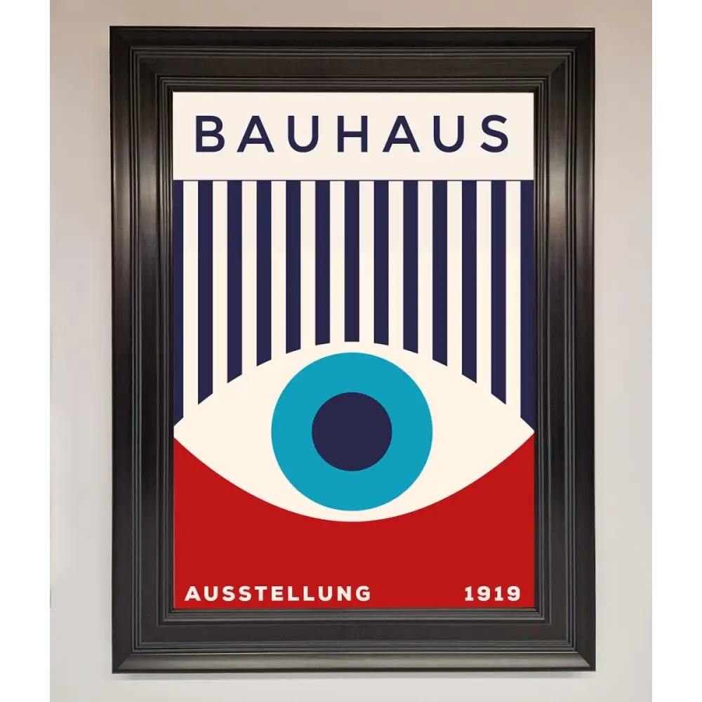 Bauhaus Red And Blue Eye Framed Wall Art - A3 (29.7 x 42 cm) / Matt Black - Framed Print
