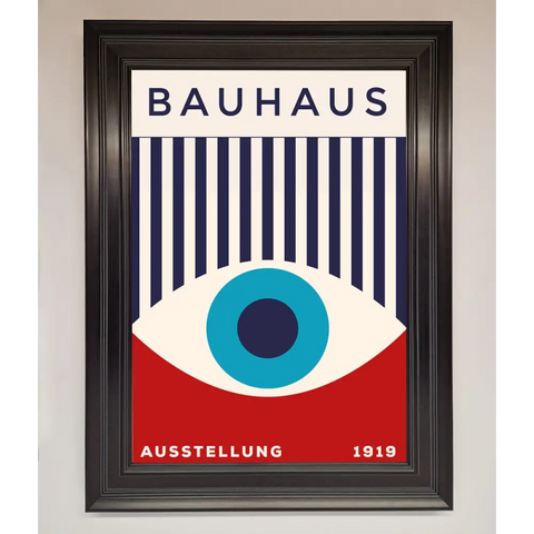 Bauhaus Red And Blue Eye Framed Wall Art - A3 (29.7 x 42 cm) / Matt Black - Framed Print