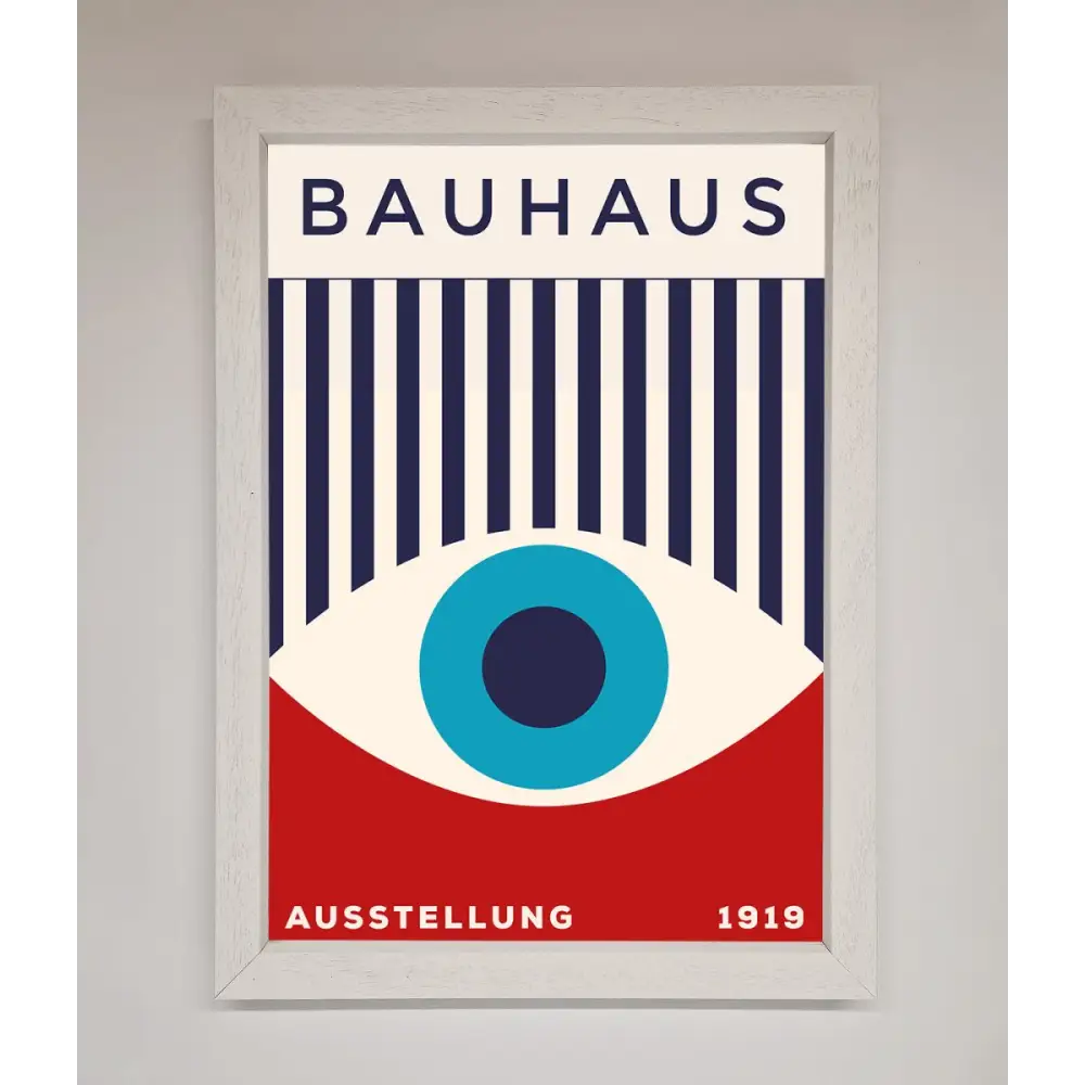 Bauhaus Red And Blue Eye Framed Wall Art - A3 (29.7 x 42 cm) / White - Framed Print
