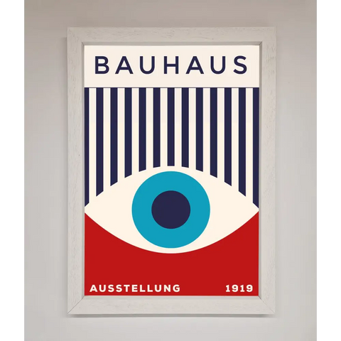 Bauhaus Red And Blue Eye Framed Wall Art - A3 (29.7 x 42 cm) / White - Framed Print